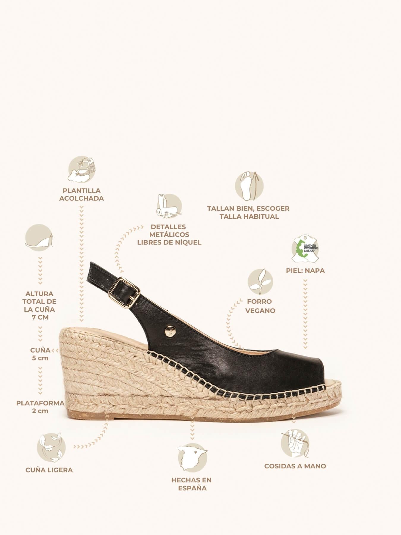 Clavel Cuña 7 cm Napa Negro