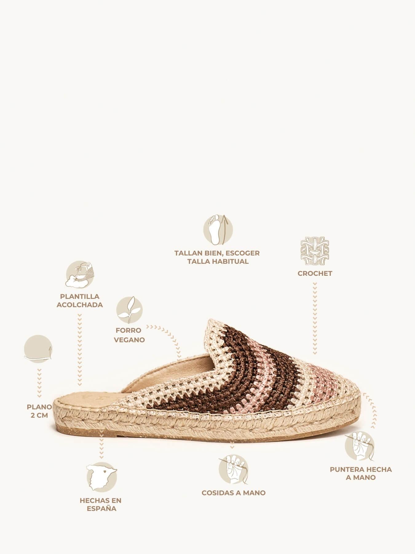 Loto Crochet Rayas Crudo