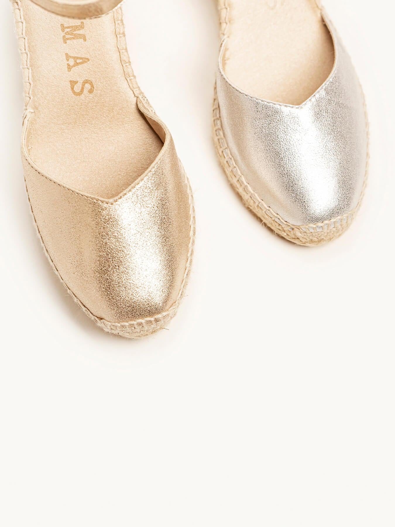 Romero Cuña Baja Ante Metal Oro