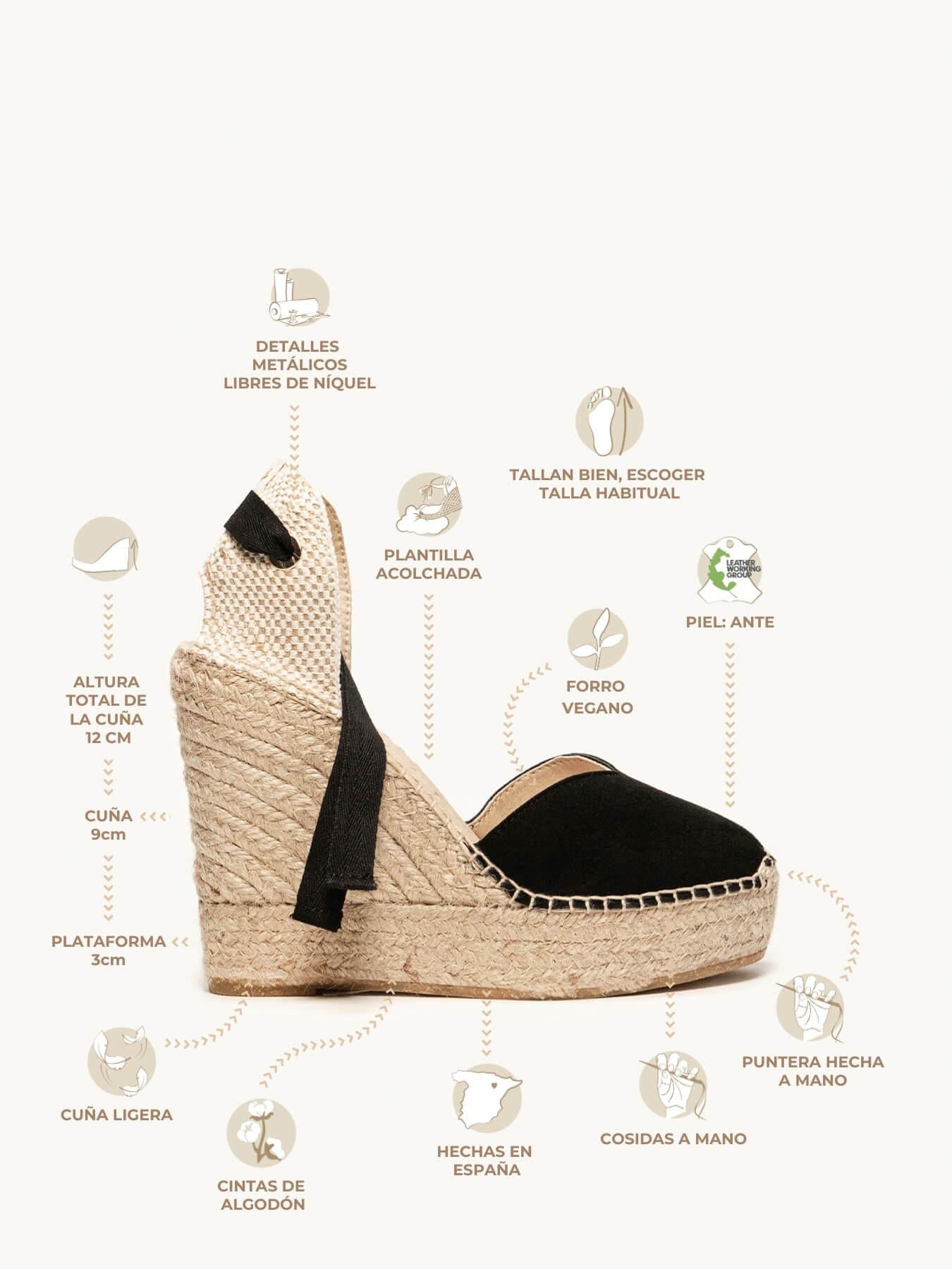 Romero Cuña Alta 12cm Negro