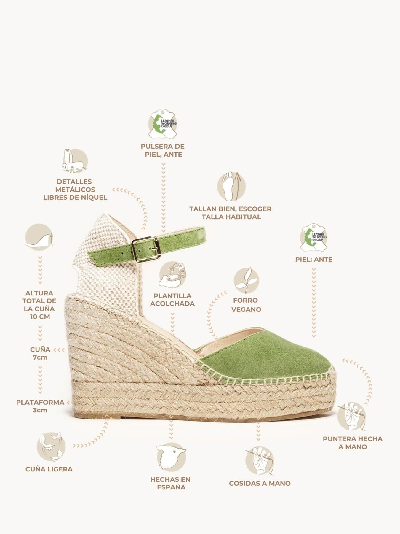 Jara Cuña 10 cm Ante Verde