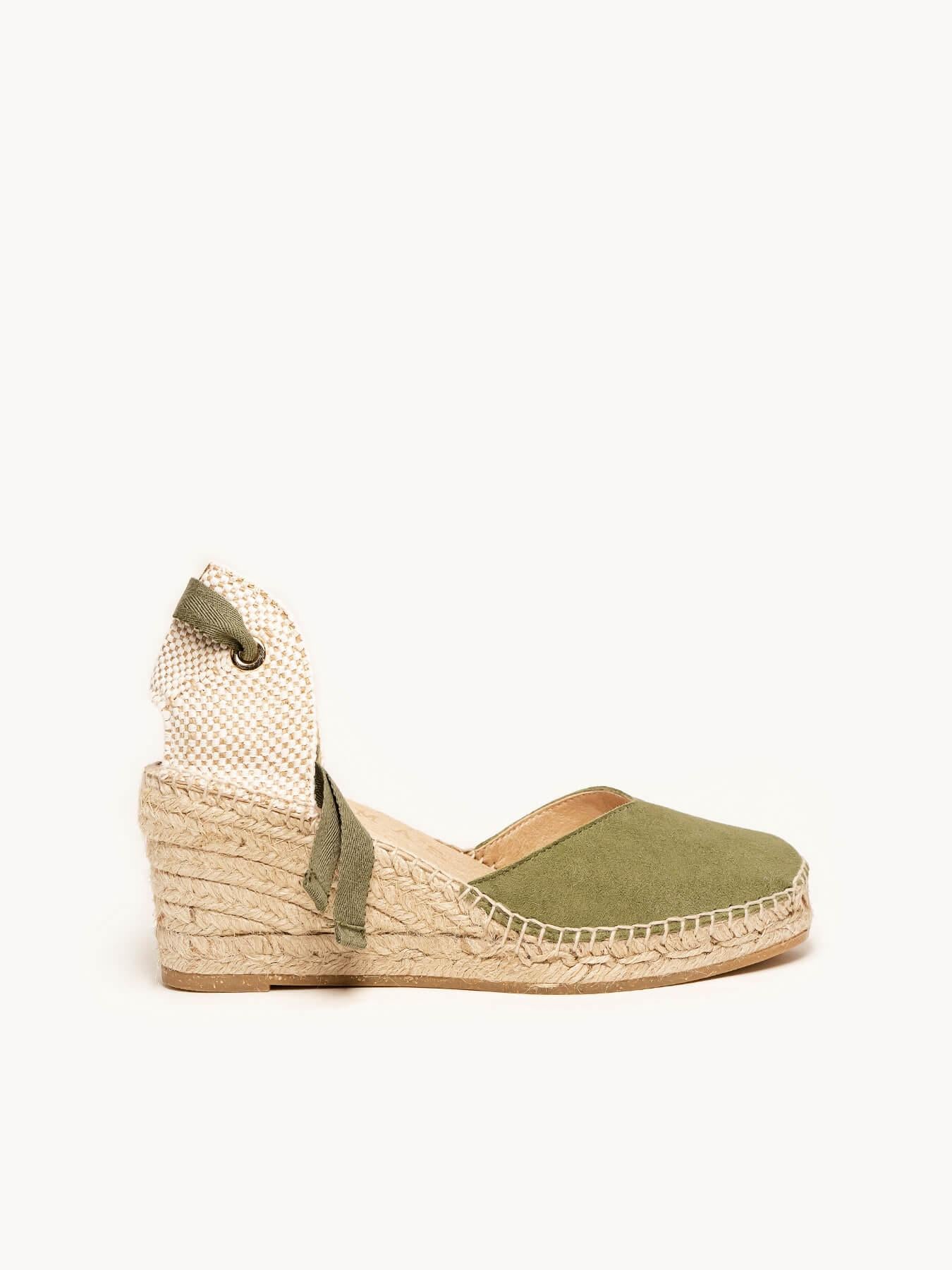 Romero Cuña 7 cm Ante Verde Kaki