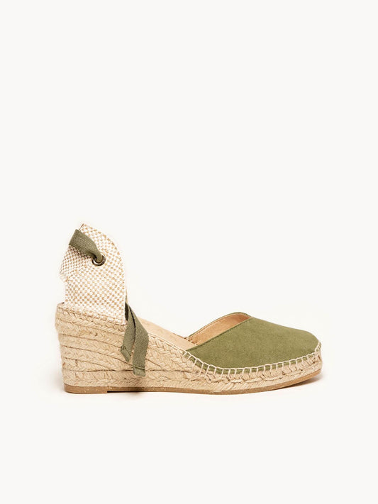Romero Cuña 7 cm Ante Verde Kaki