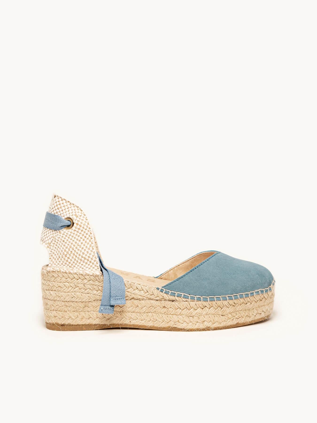 Romero Cuña 6 cm Ante Azul Jeans