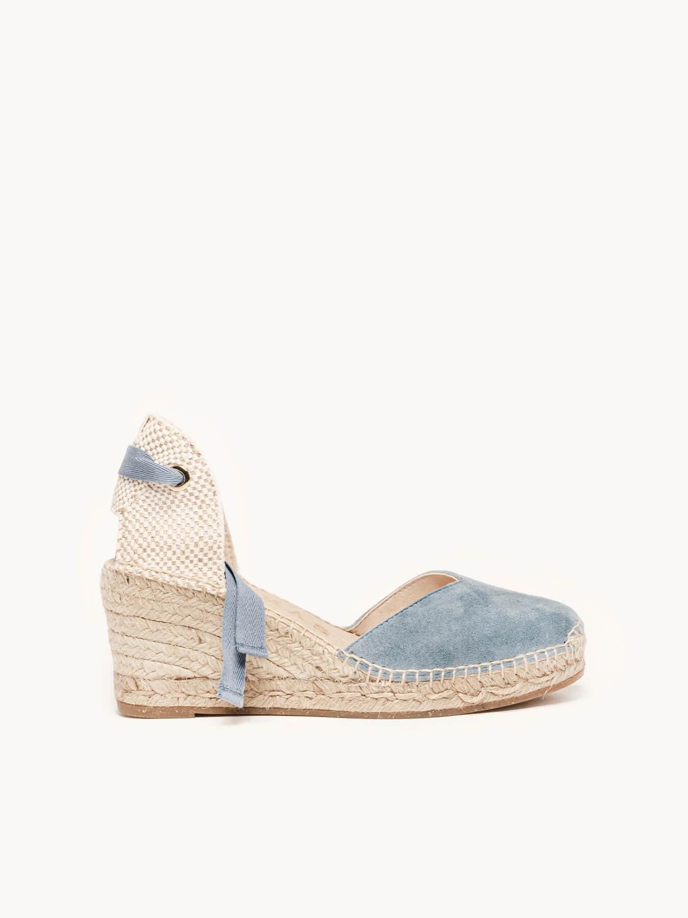 Romero Cuña 7 cm Ante Azul Jeans