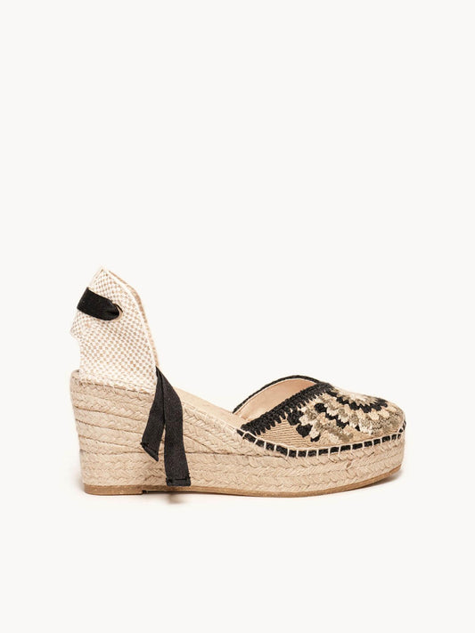 Romero Cuña Media Plataforma Rosetón Negro