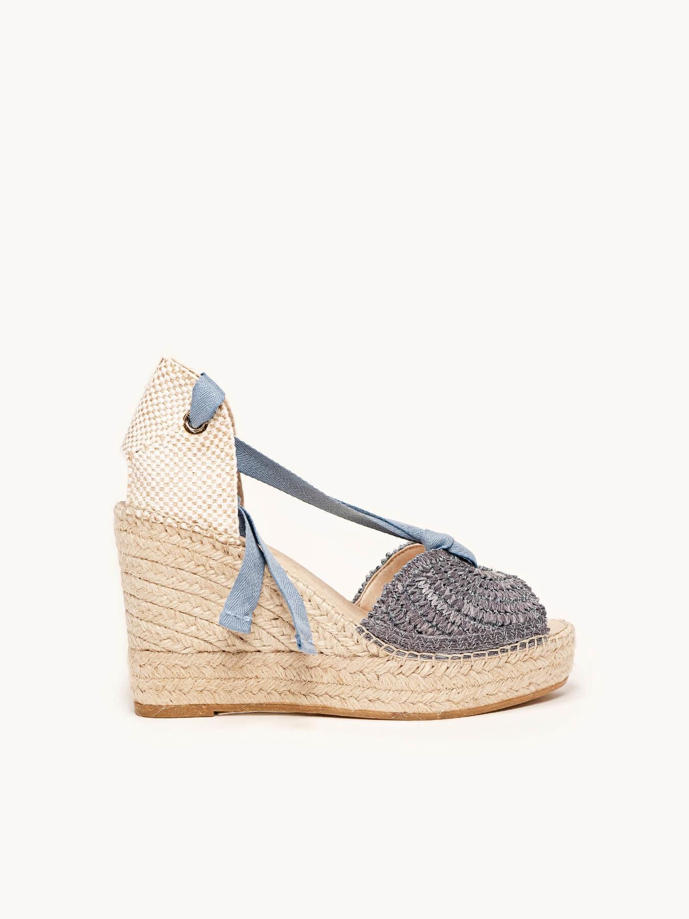 Lirio Cuña 10 cm Rafia Azul Jeans