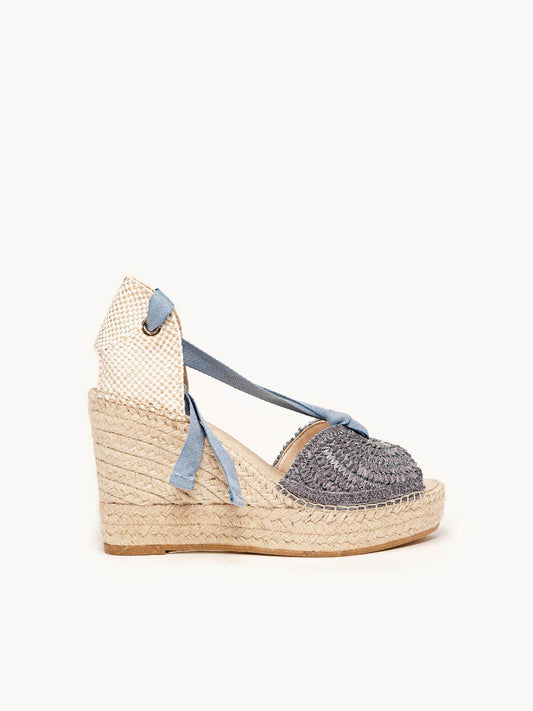Lirio Cuña 10 cm Rafia Azul Jeans