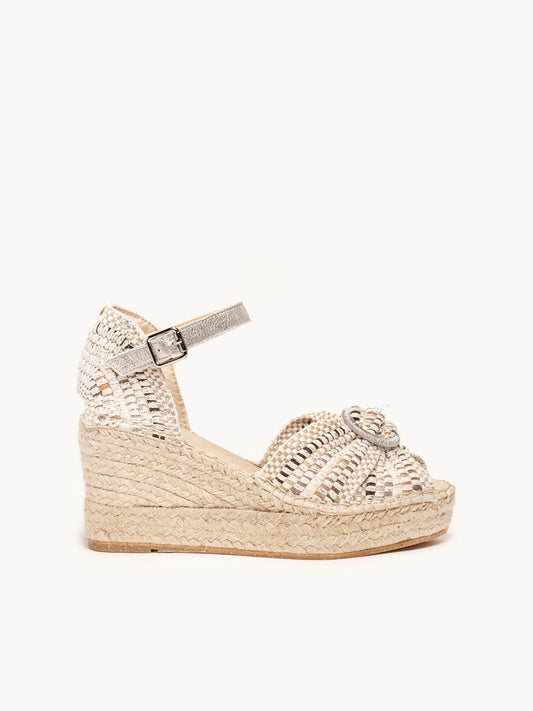 Amapola Cuña Media Plataforma Taloncillo Crudo