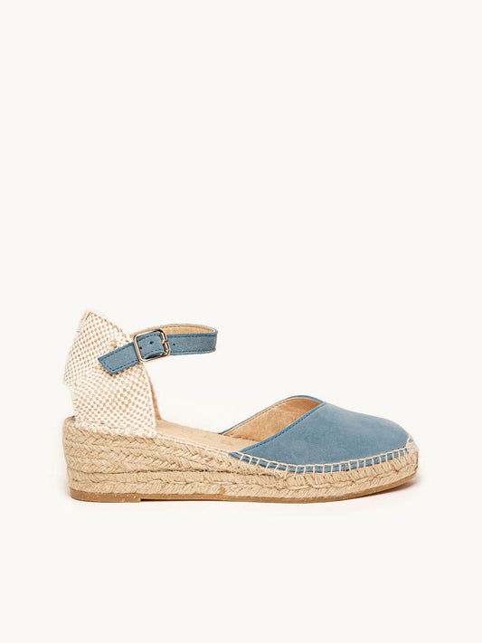 Jara Cuña 5 cm Ante Azul Jeans