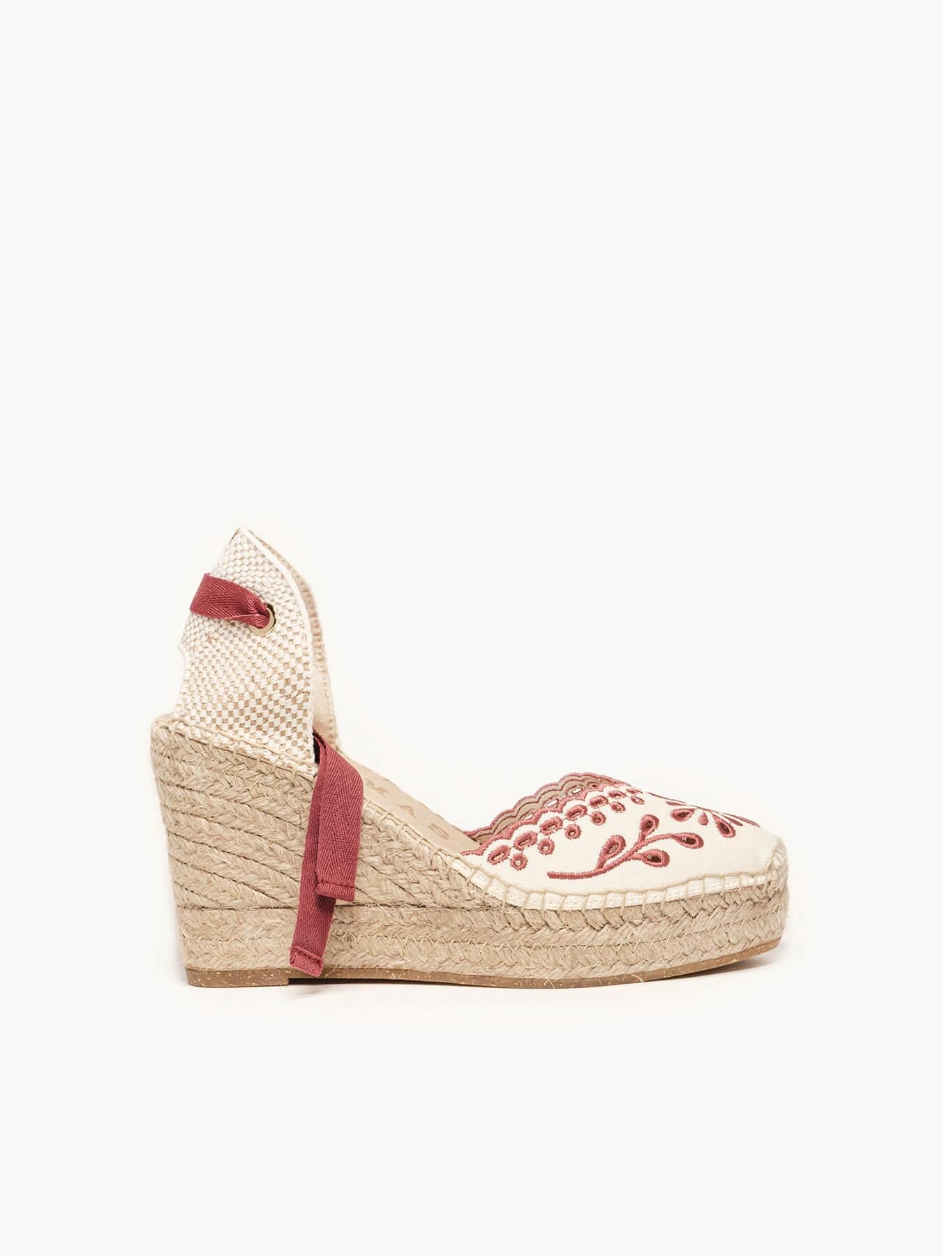 Romero Cuña Alta Lona Bordada Granate