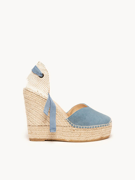 Romero Cuña 12 cm Ante Azul Jeans