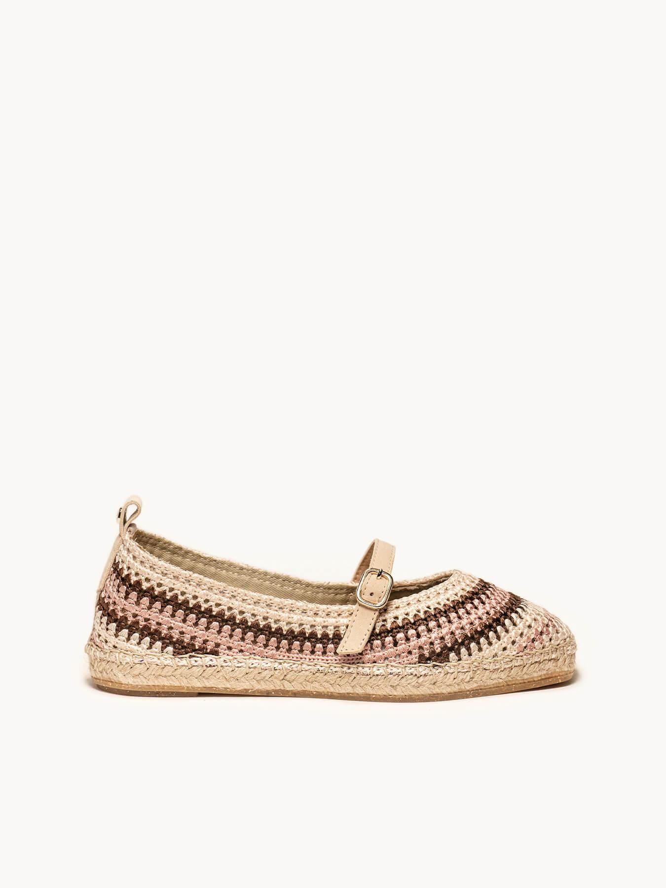 Campanilla Crochet Rayas Crudo