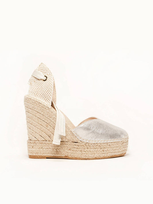 Romero Cuña Alta 12cm Ante Metal Plata