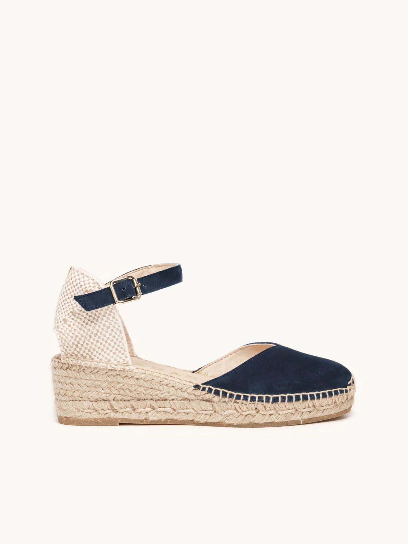 Jara Cuña 5 cm Ante Azul Marino