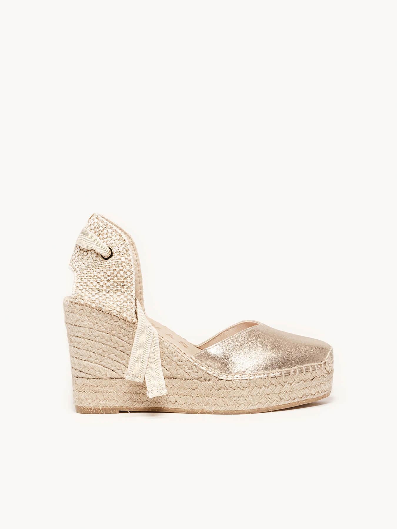 Romero Cuña Alta Ante Metal Oro