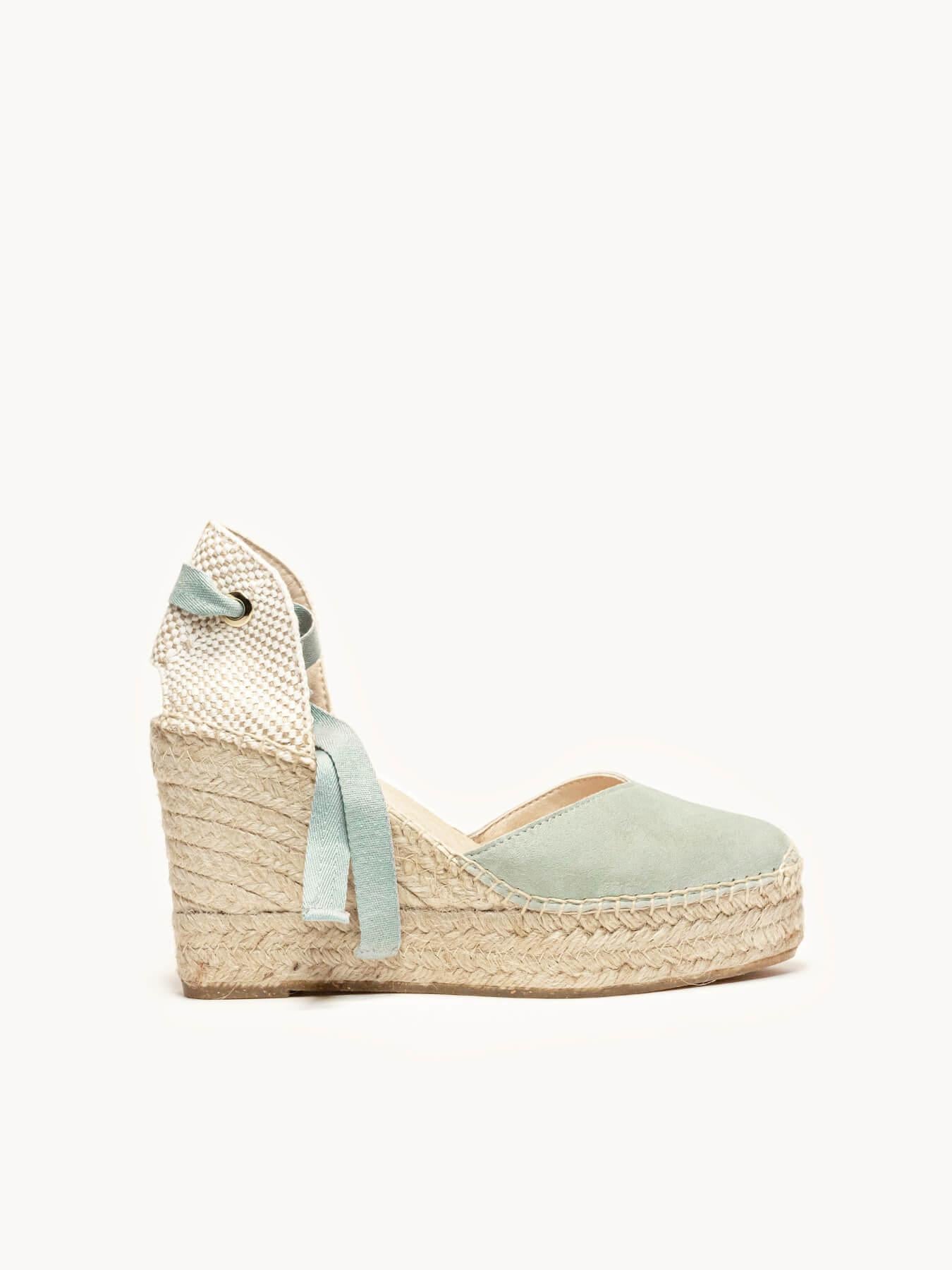 Romero Cuña Alta Ante Verde Claro