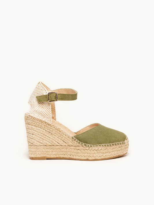Jara Cuña 10 cm Ante Verde Kaki