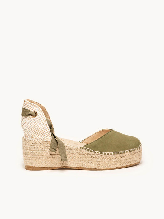 Romero Cuña 6 cm Ante Verde Kaki