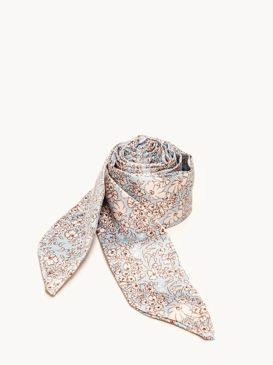 Pañuelo Flores Azul Claro