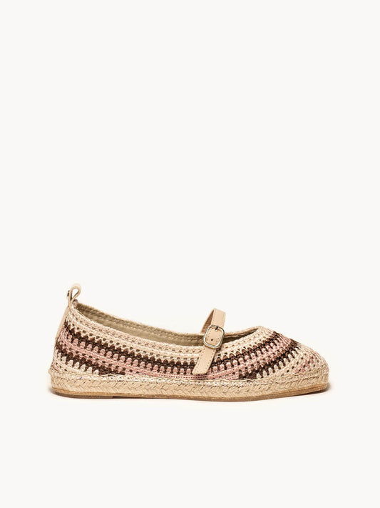 Campanilla Crochet Rayas Crudo