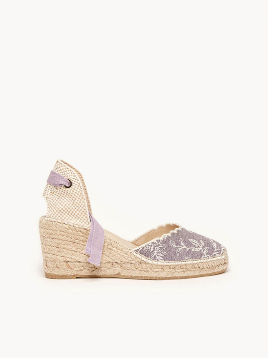 Romero Cuña Media Vaquero Bordado Lila