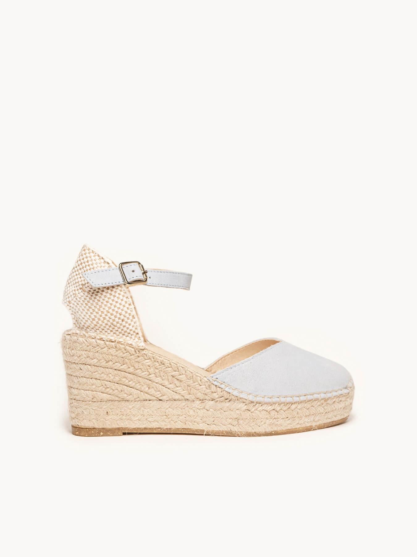 Jara Cuña 8 cm Ante Azul Claro