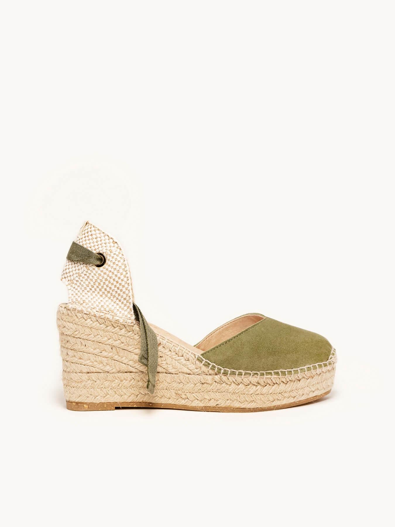 Romero Cuña 8 cm Ante Verde Kaki