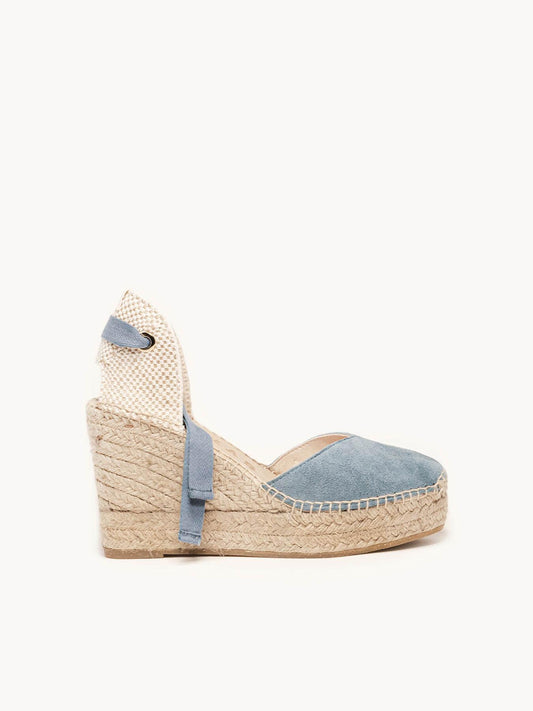 Romero Cuña 10 cm Ante Azul Jeans