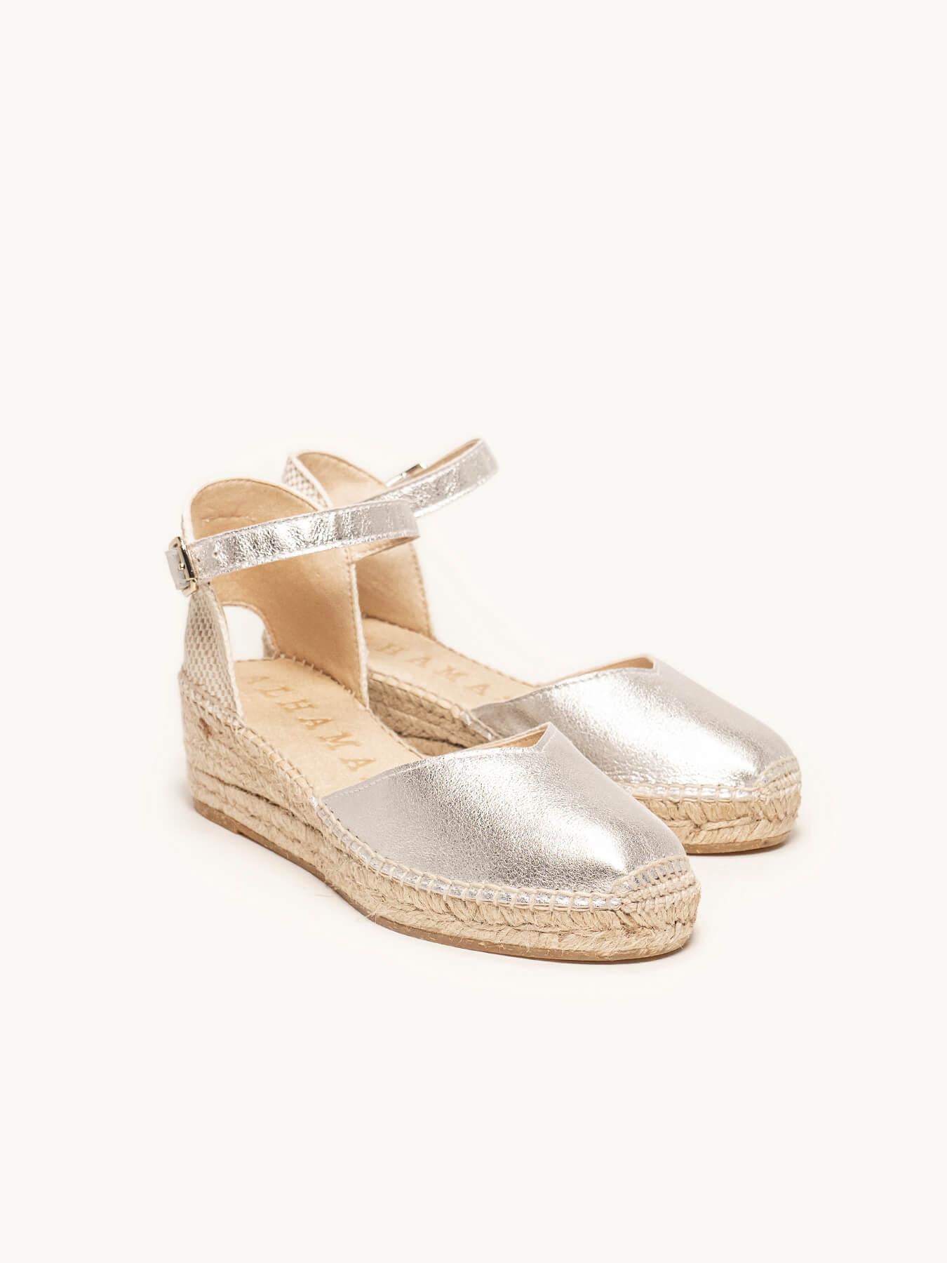 Jara Cuña Baja Ante Metal Plata