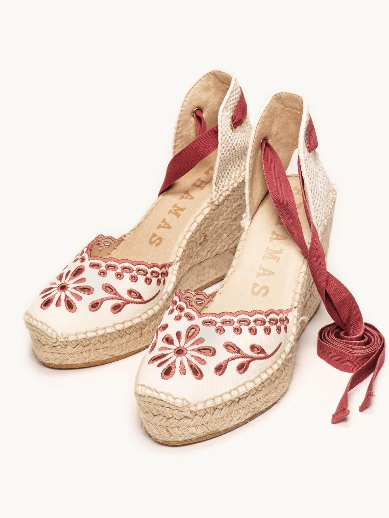 Romero Cuña Alta Lona Bordada Granate