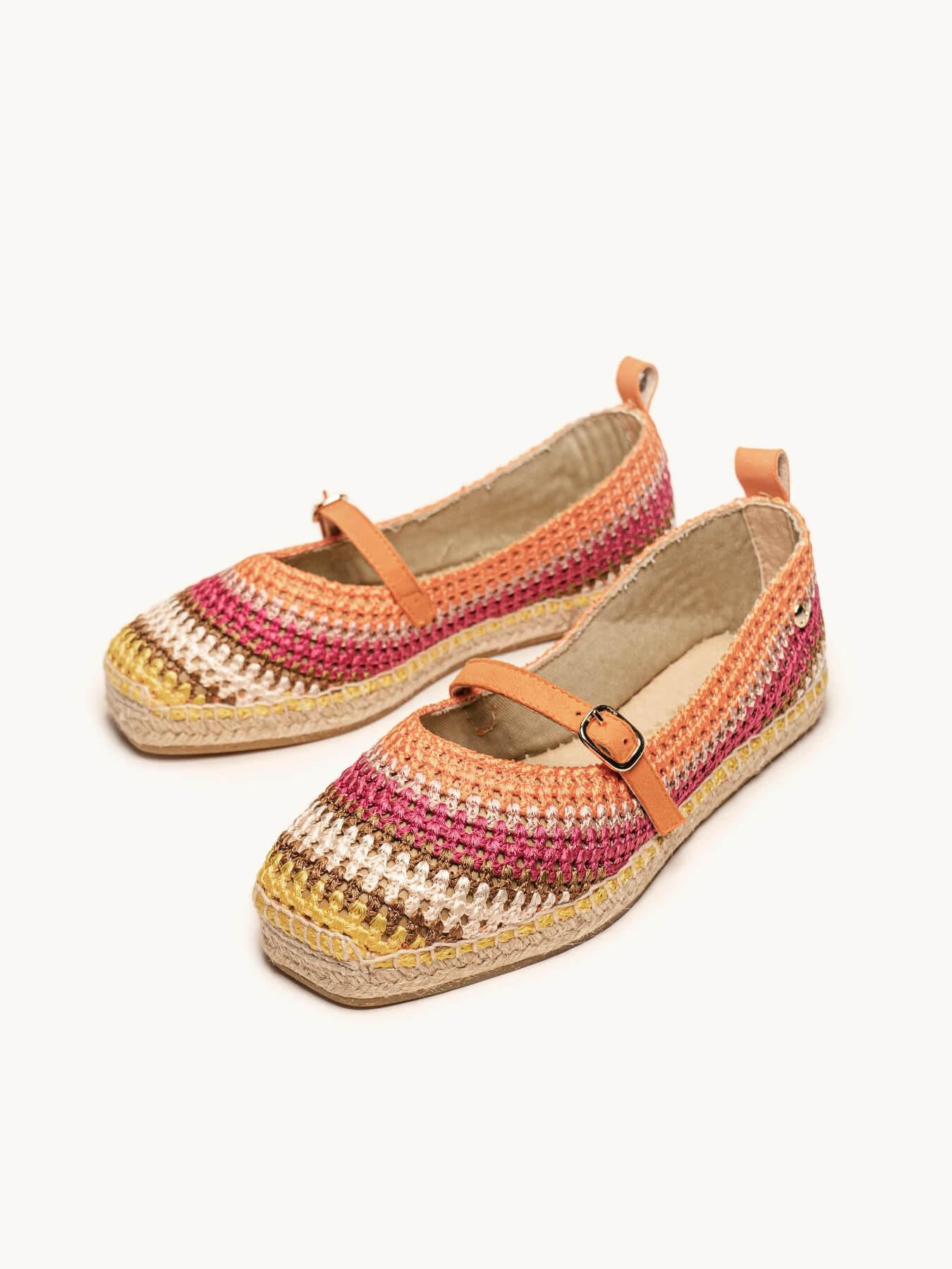 Campanilla Crochet Rayas Naranja