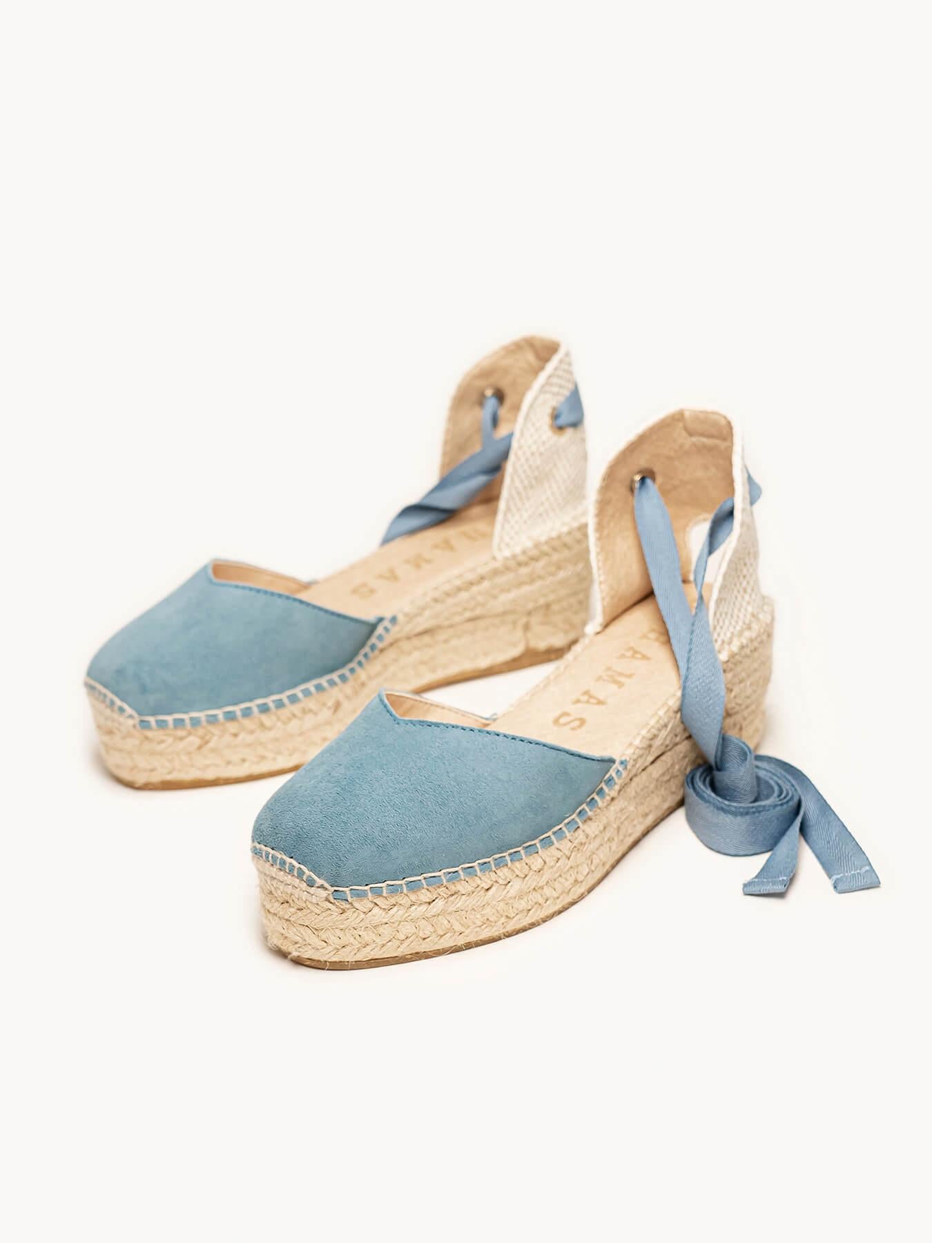 Romero Cuña 6 cm Ante Azul Jeans