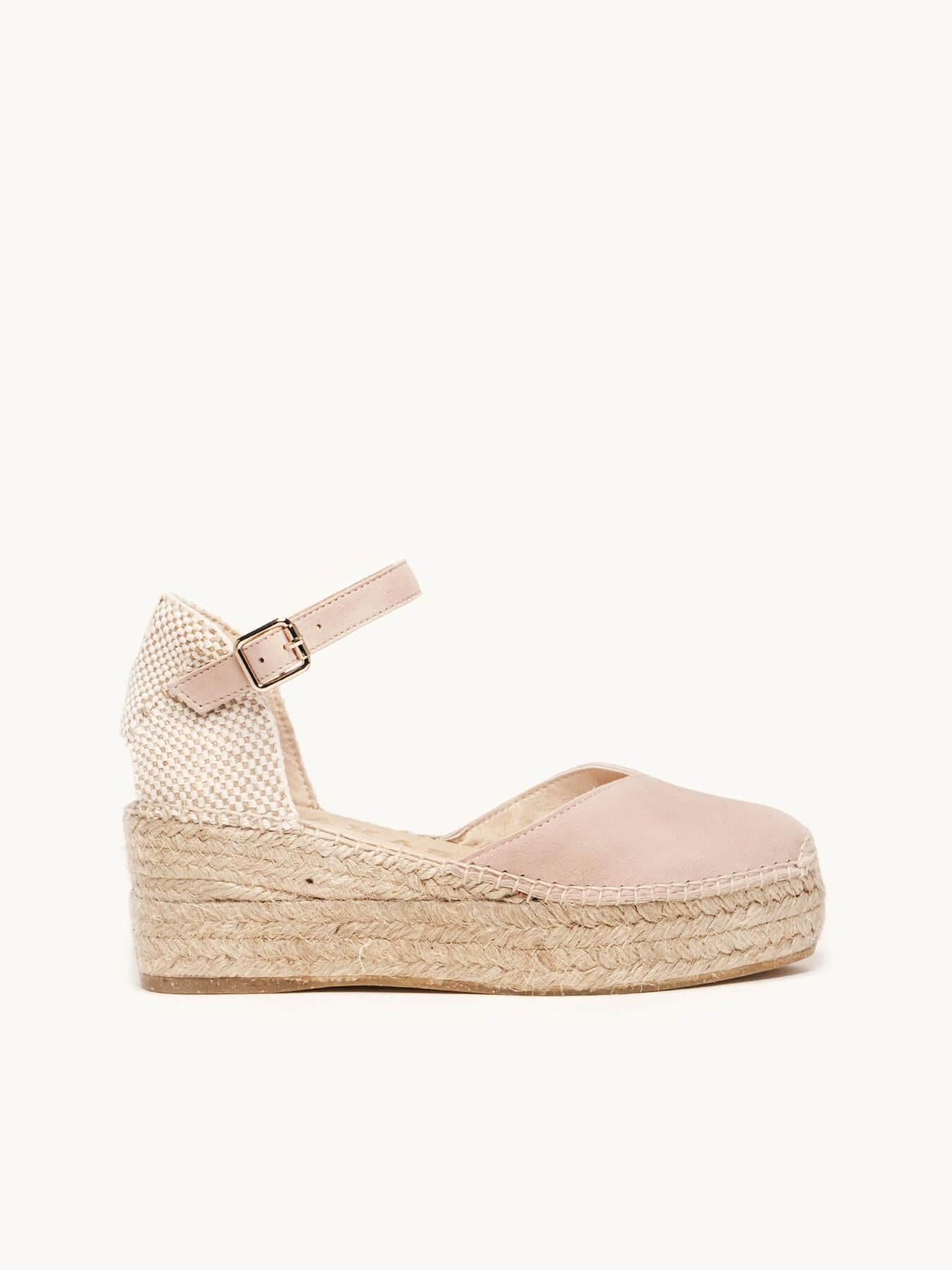 Jara Cuña 6 cm Ante Rosa Claro