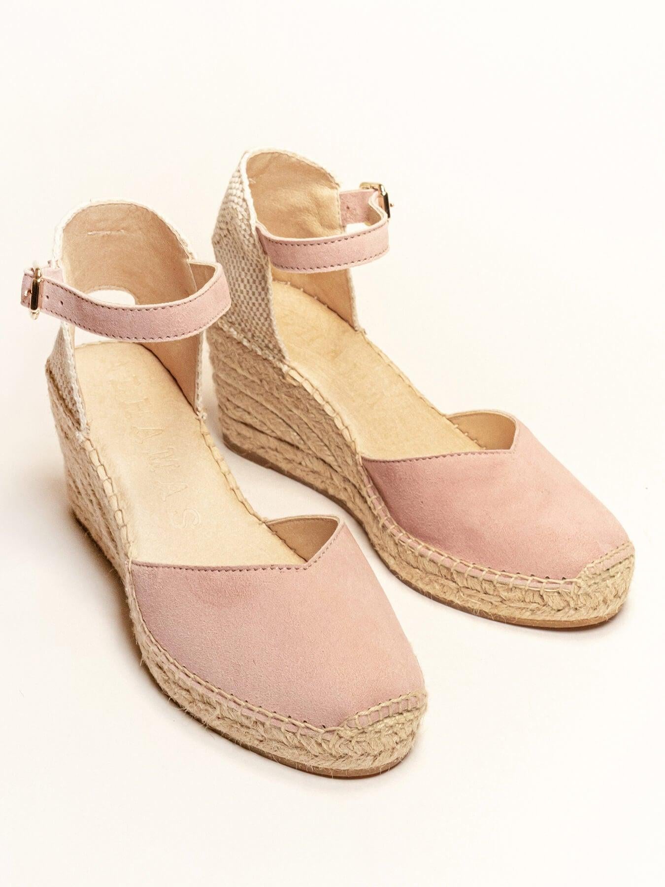 Jara Cuña 7 cm Ante Rosa Claro