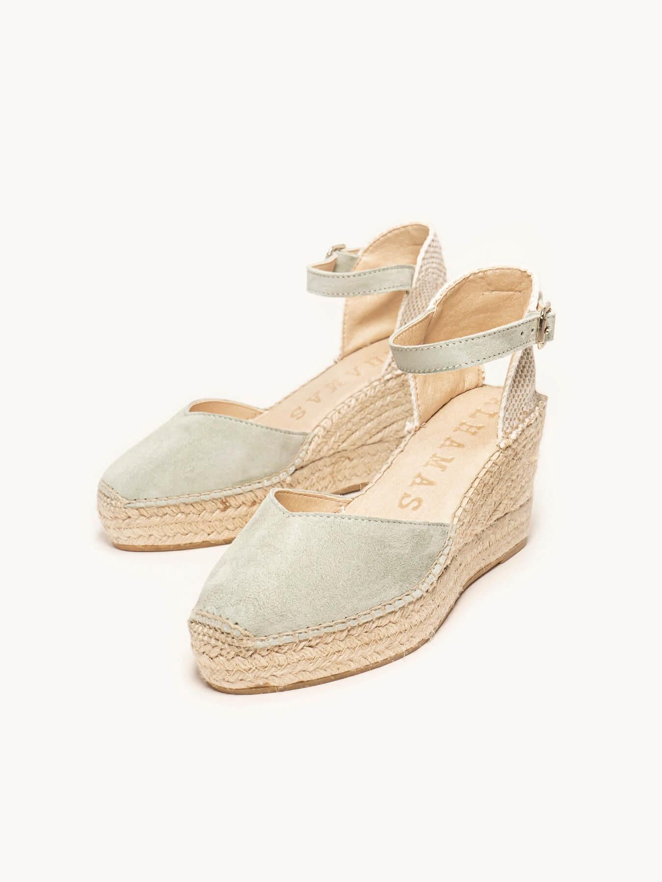 Jara Cuña 8 cm Ante Verde Claro