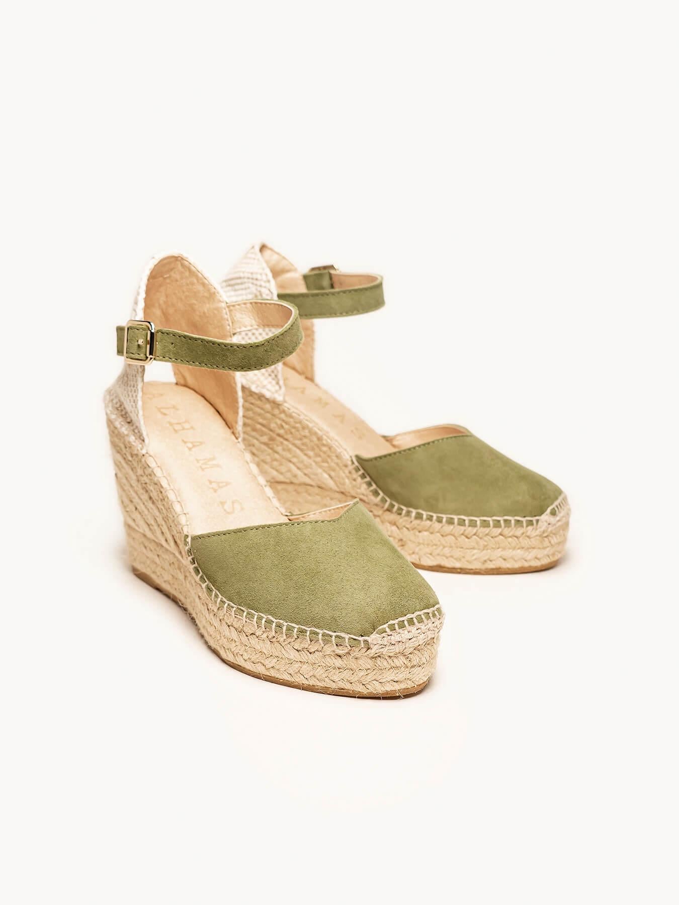 Jara Cuña 10 cm Ante Verde Kaki