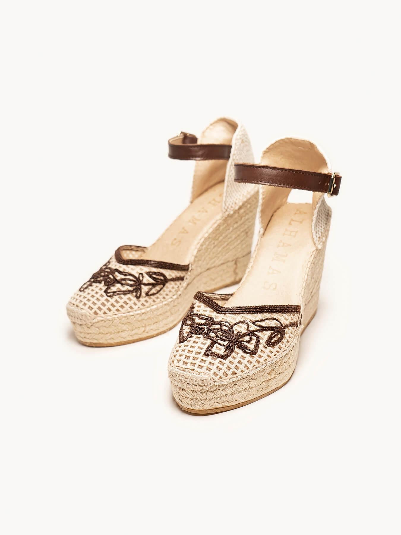 Jara Cuña 10 cm Bordado Marrón