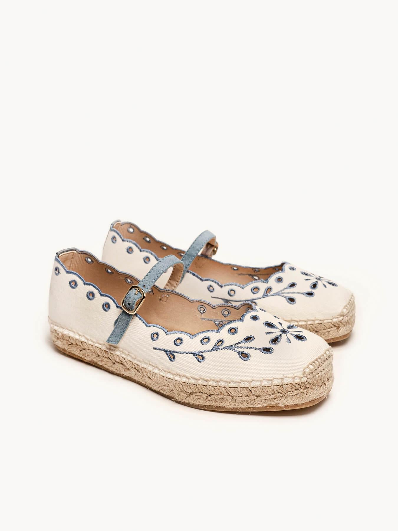 Campanilla Lona Bordada Azul Jeans