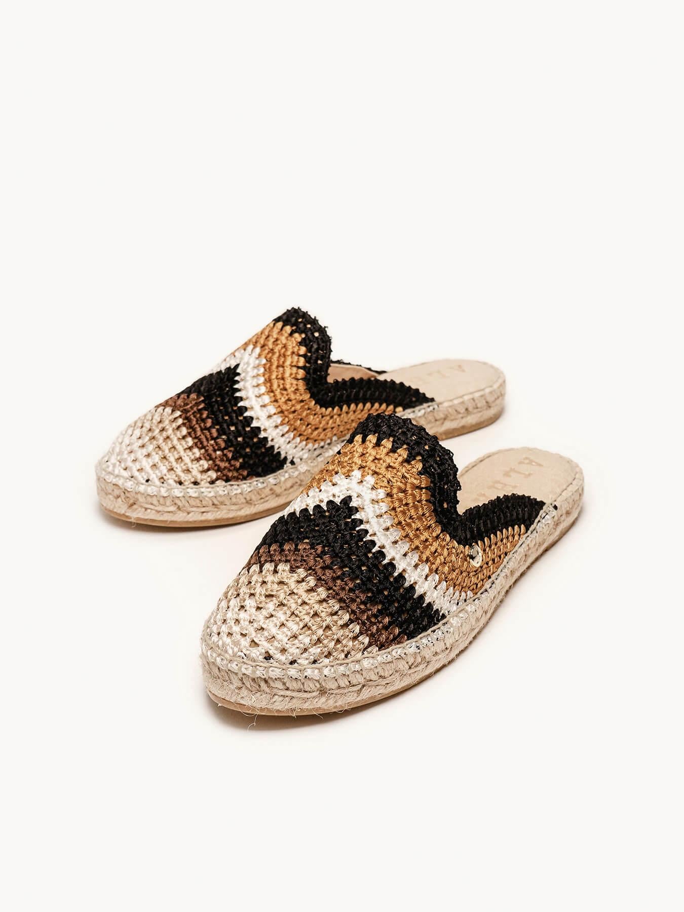 Loto Crochet Rayas Negro