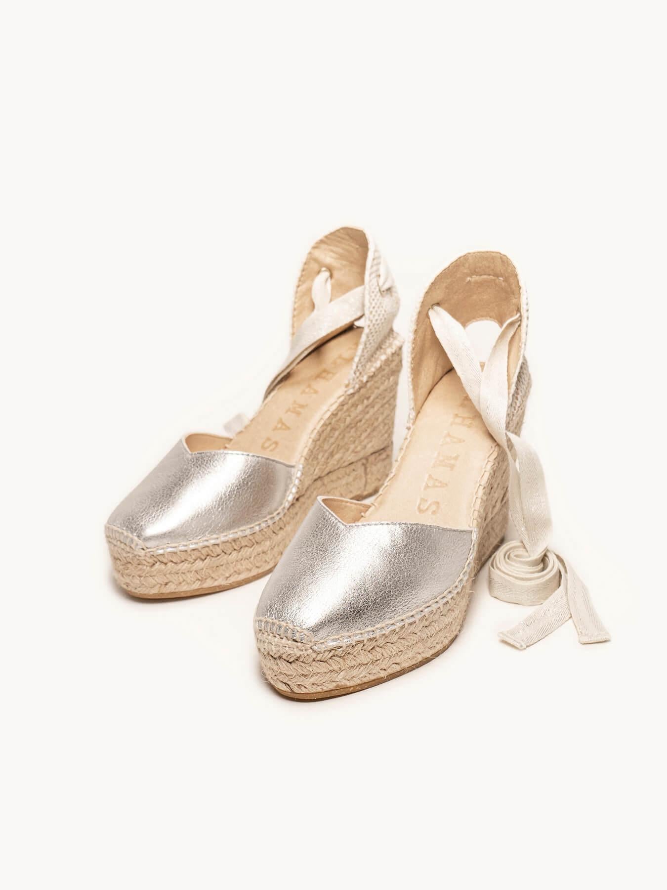 Romero Cuña Alta Ante Metal Plata