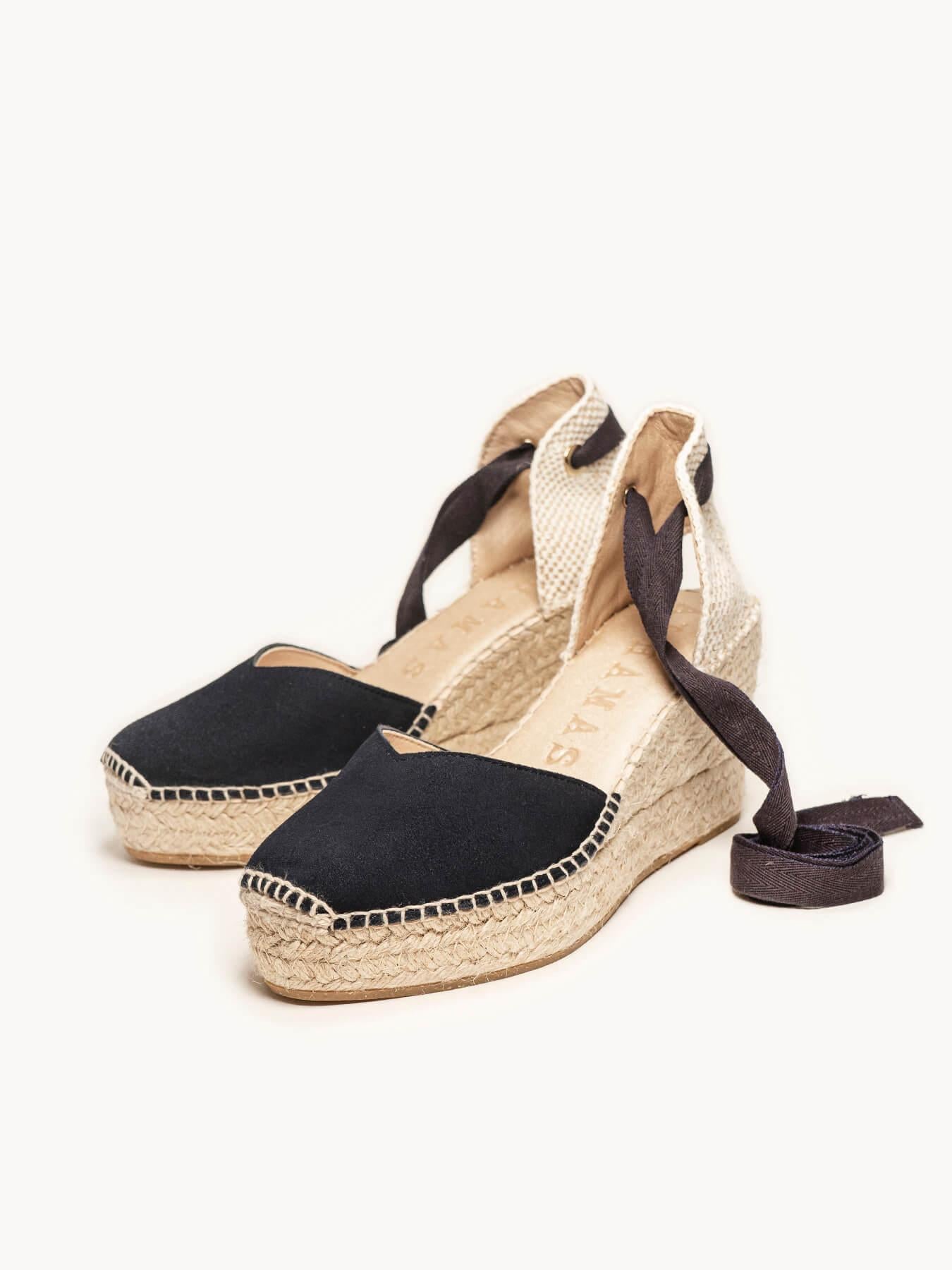 Romero Cuña Media Plataforma Ante Azul Marino