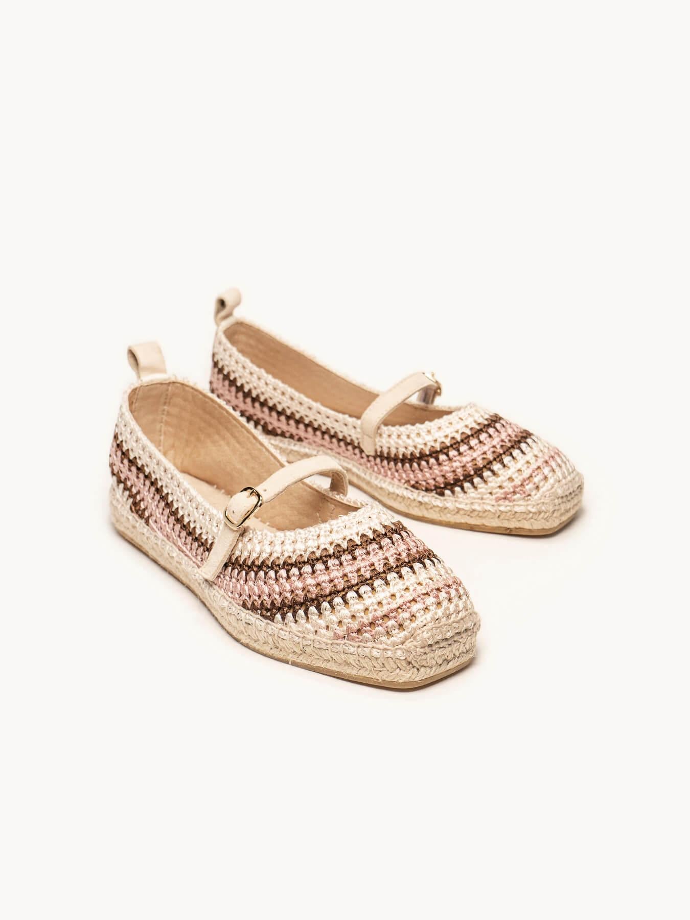 Campanilla Crochet Rayas Crudo