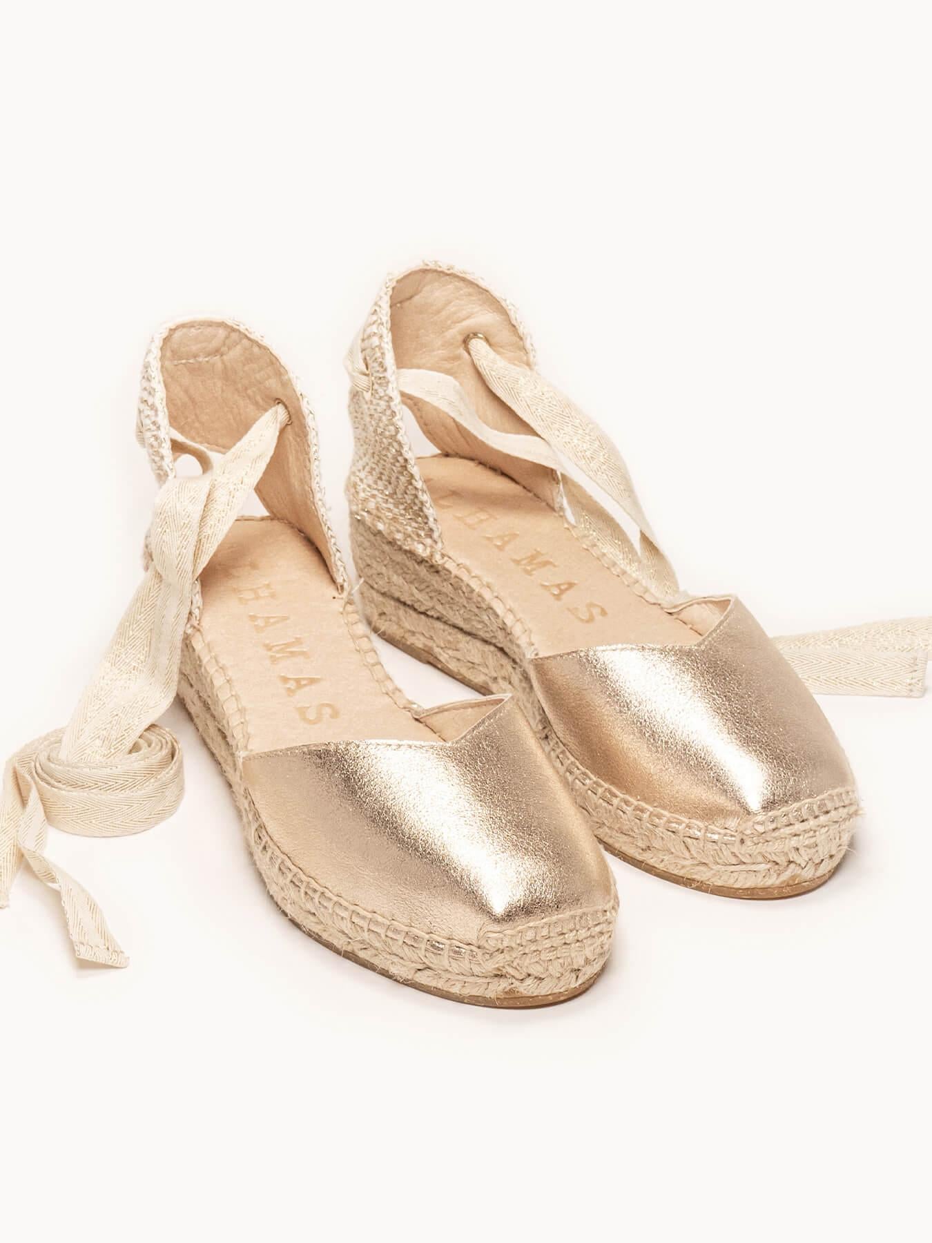 Romero Cuña Baja Ante Metal Oro