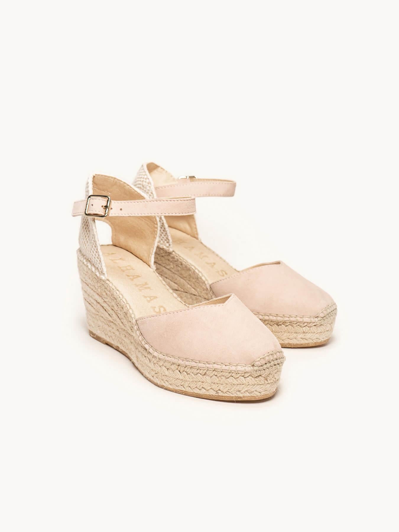Jara Cuña 8 cm Ante Rosa Claro