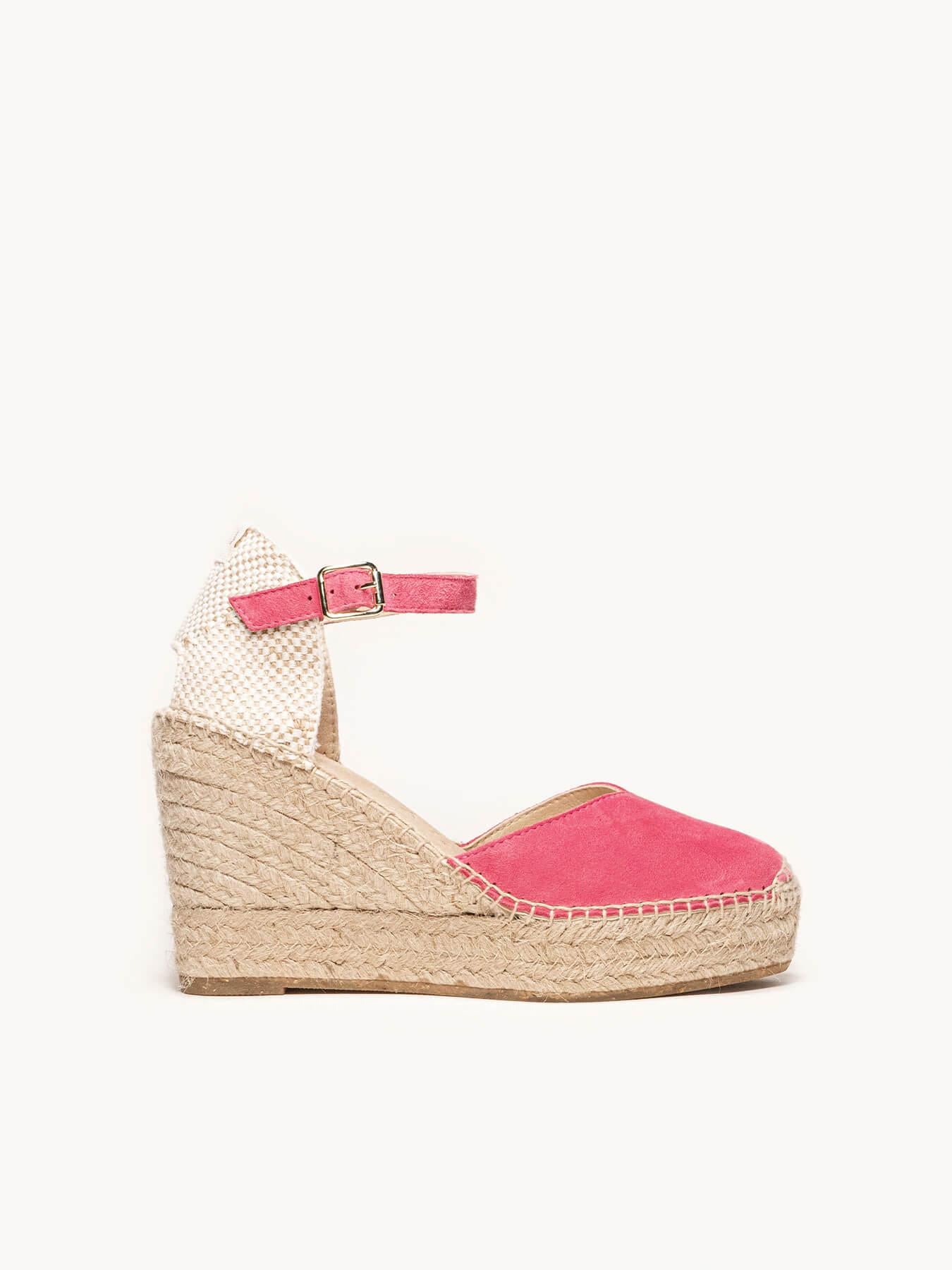 Jara Cuña 10 cm Ante Rosa Fucsia