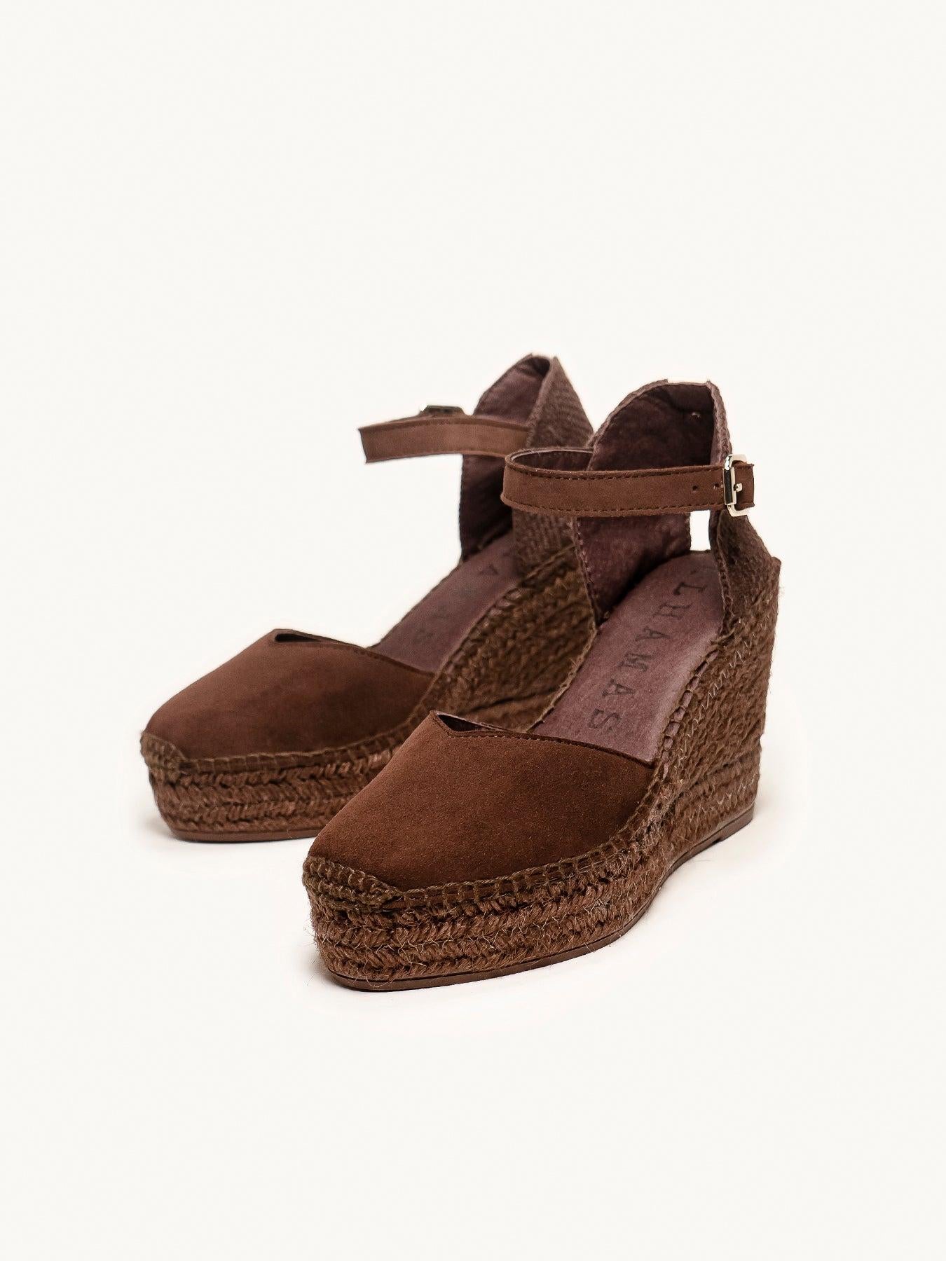 Jara Cuña 10 cm Ante Marrón Oscuro