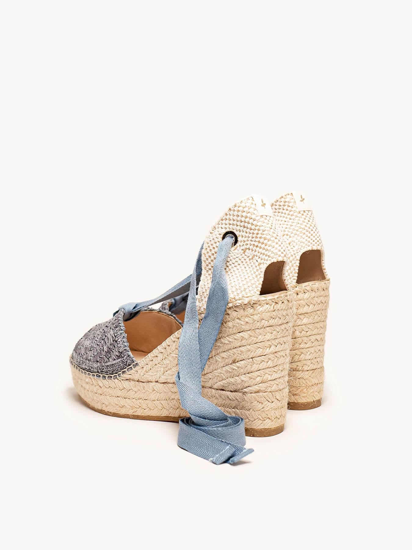 Lirio Cuña 10 cm Rafia Azul Jeans