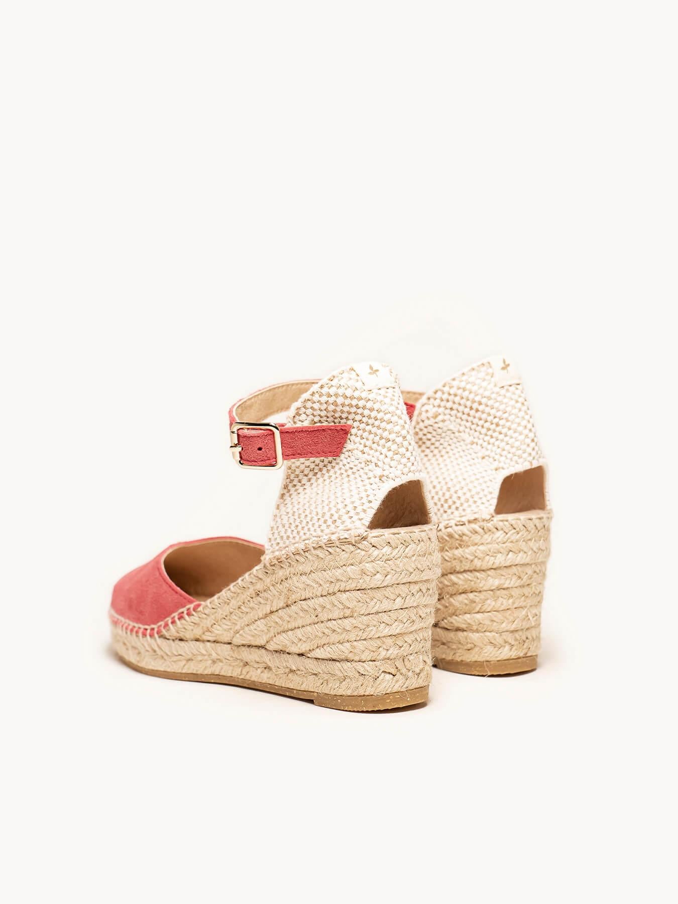 Jara Cuña 7 cm Ante Rosa Oscuro