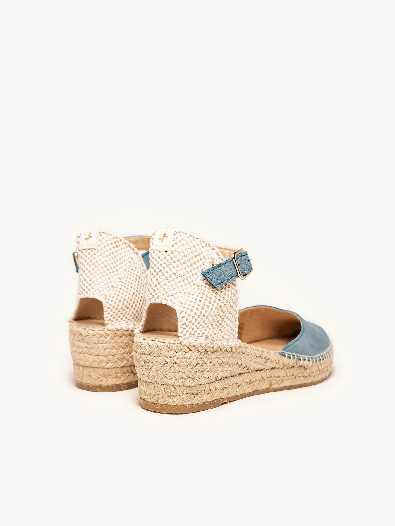Jara Cuña 5 cm Ante Azul Jeans